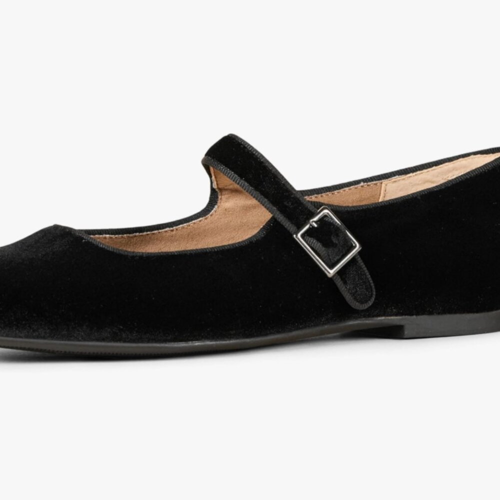 Velvet Mary Jane Ballet Flats - Size 7 - Picture 2 of 5